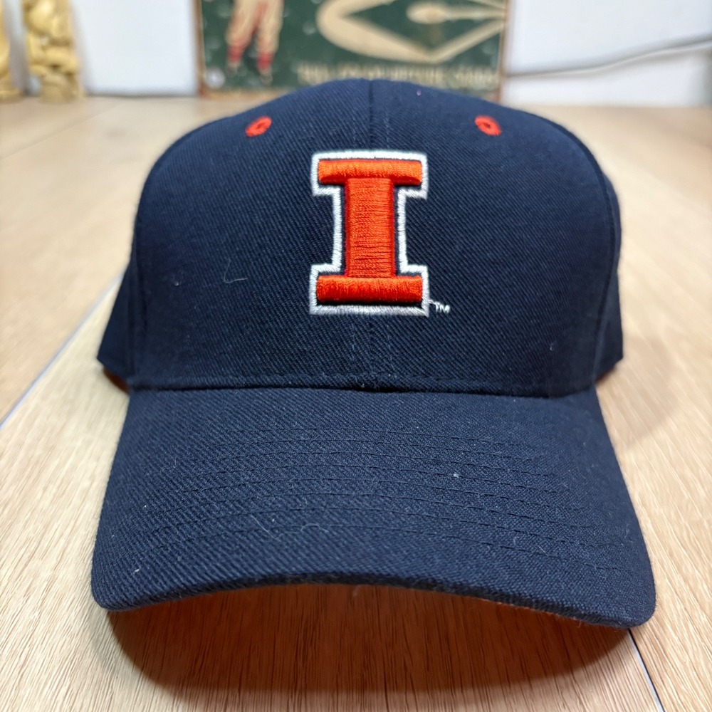 Zephyr University of Illinois Fighting Illini Fitted Hat Navy Blue 7 1/2 Cap‎